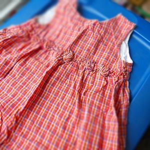 B. T. Kids Seersucker Ruffle Cotton Plaid Summer Cute Fun Flare Dress Girls 4T